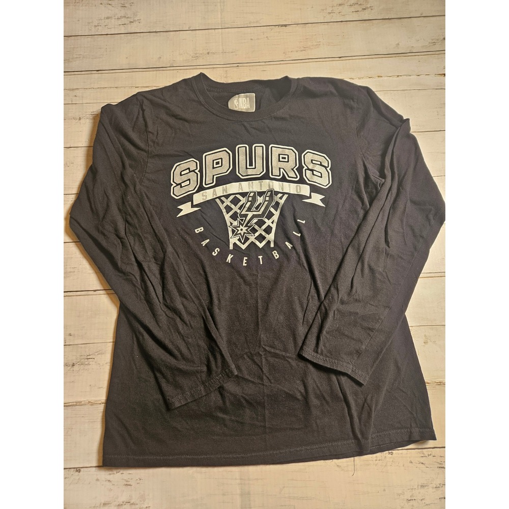 NBA San Antonio Spurs Long Sleeve Shirt Mens Medium Black Basketball Graphic Tee